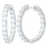 Sterling Silver Semi Mount Earrings Setting Round RD 3x3mm Hoop Earrings - Syzjewelry